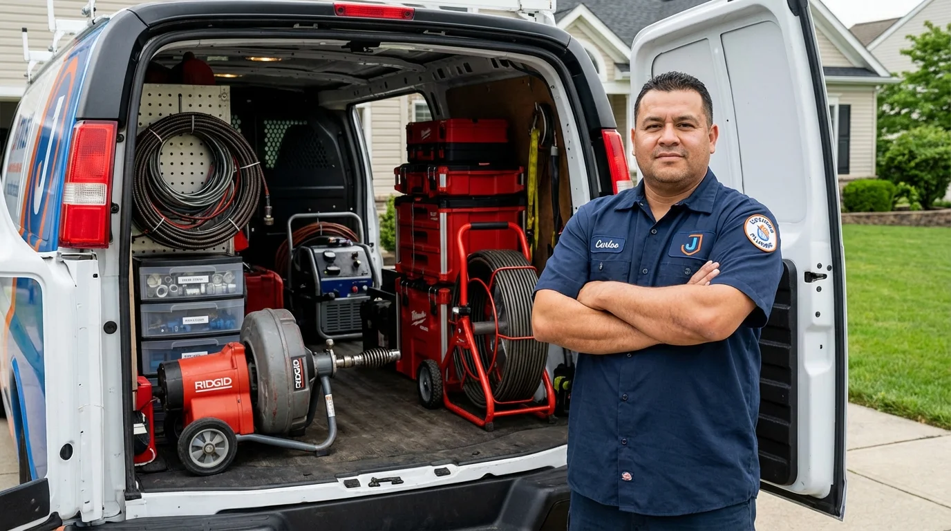 Professional drain cleaning equipment and Johns Plumbing LLC plumber in Laredo