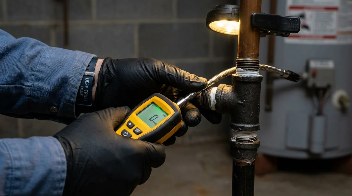 Gas leak detection with electronic sniffer by Johns Plumbing LLC in Laredo
