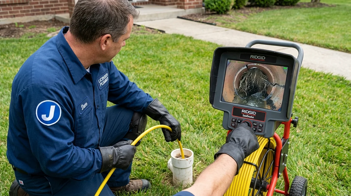 Sewer camera inspection being performed by Johns Plumbing LLC in Laredo